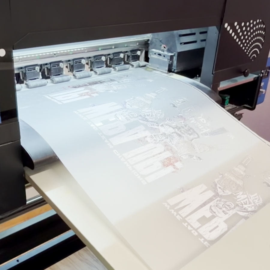 Coed Sportwear apparel printing DTF transfers shocasing our apparel production options